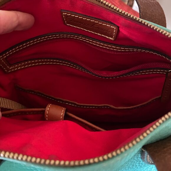 Dooney & Bourke Pebble Grain Satchel – Turquoise / teal with Saddle Trim - Picture 13 of 16